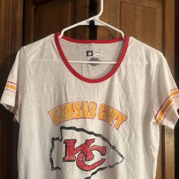 Kansas City Chiefs Women's XL White Short Sleeve Shirt NFL Football - Picture 4 of 6
